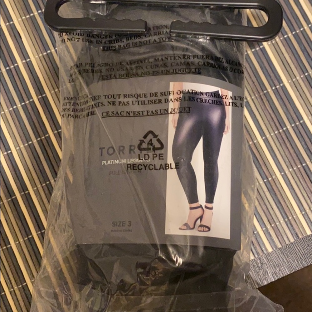 Black leather leggings